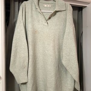 Mango Sea Foam V-Neck Sweater